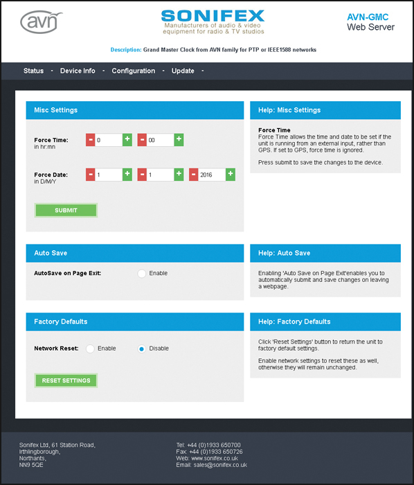 AVN-GMC Misc Settings